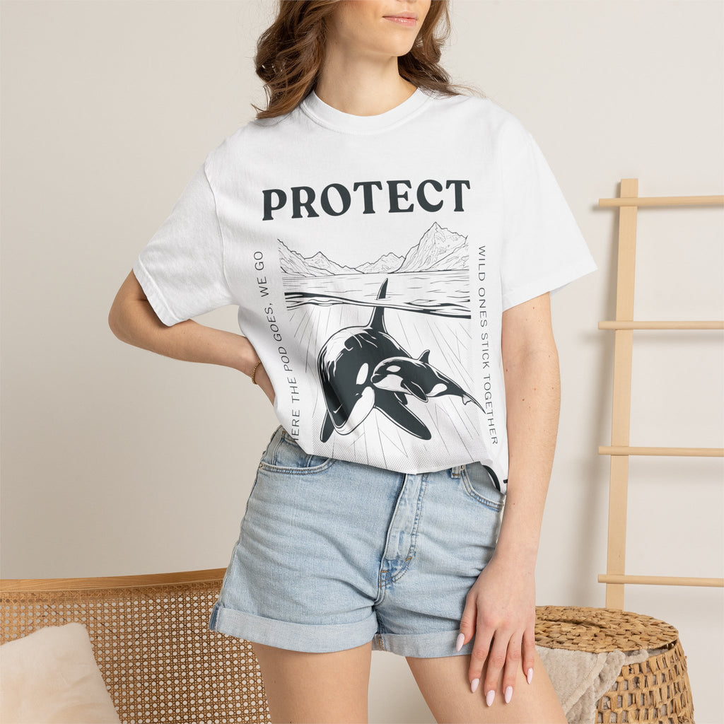Protect The Pod Orca T-Shirt — Marine Conservation Comfort Colors T Shirt
