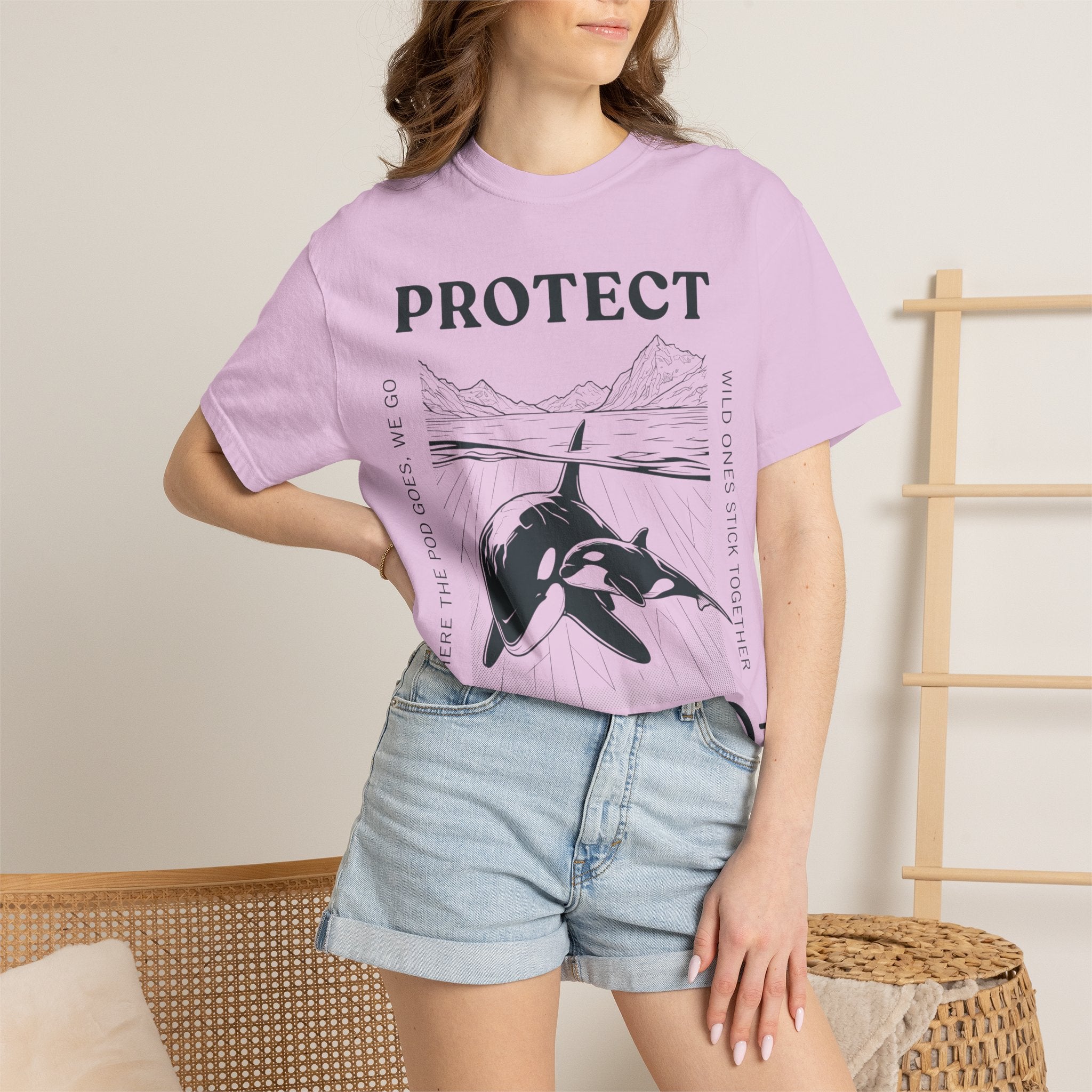 Protect The Pod Orca T-Shirt — Marine Conservation Comfort Colors T Shirt