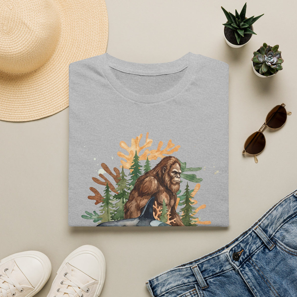 Sasquatch & Orca T-Shirt — Wildlife Conservation Nature Tee