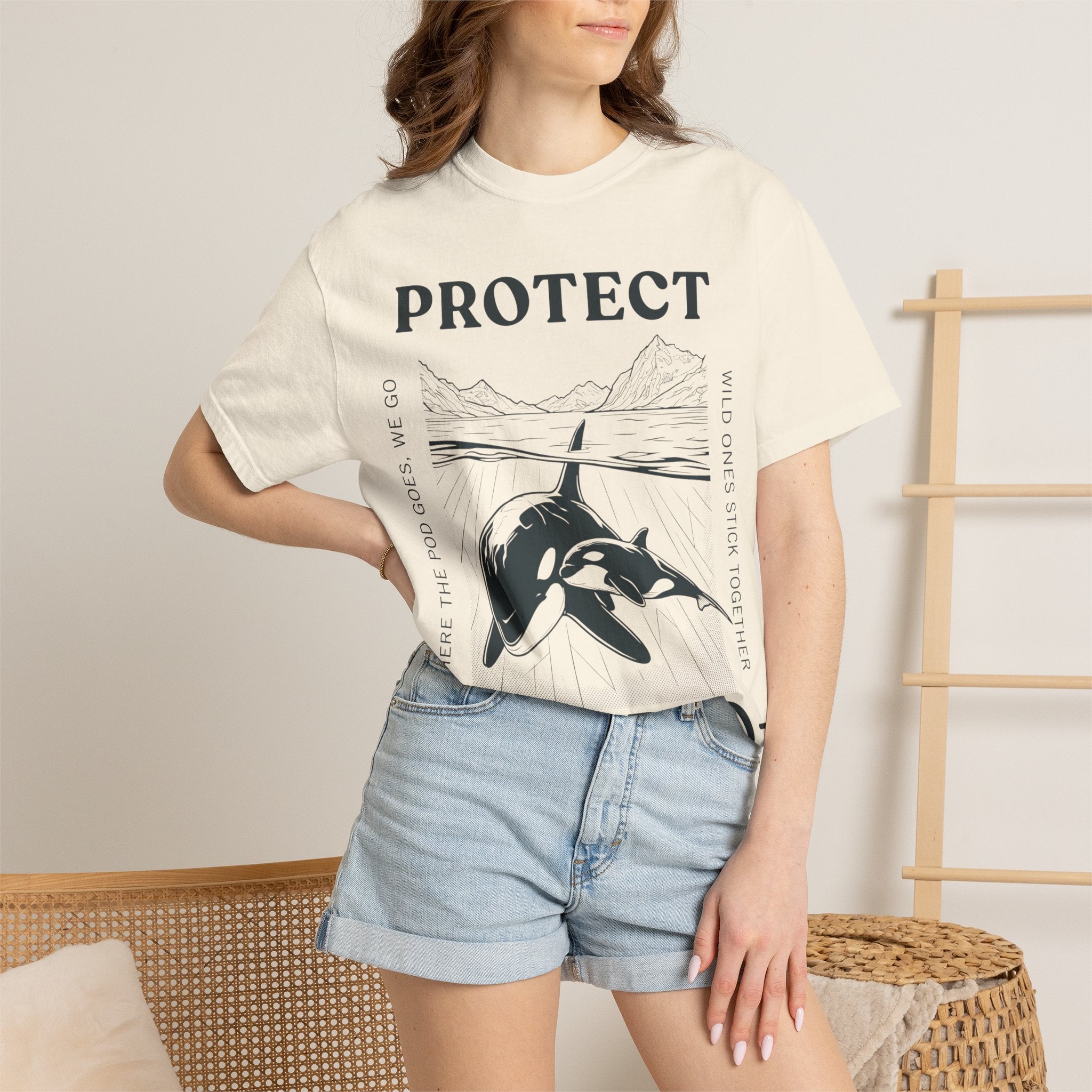 Protect The Pod Orca T-Shirt — Marine Conservation Comfort Colors T Shirt