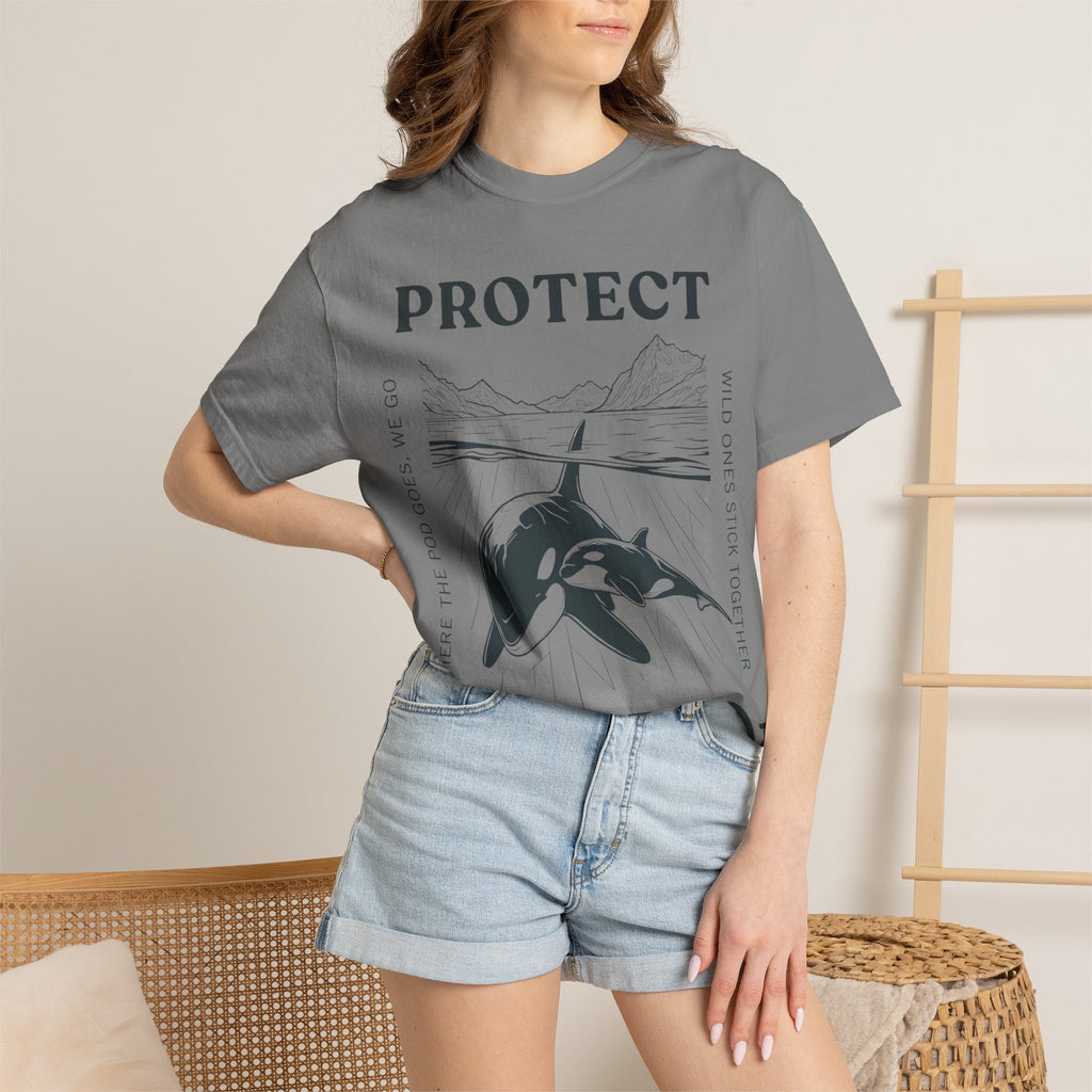 Protect The Pod Orca T-Shirt — Marine Conservation Comfort Colors T Shirt
