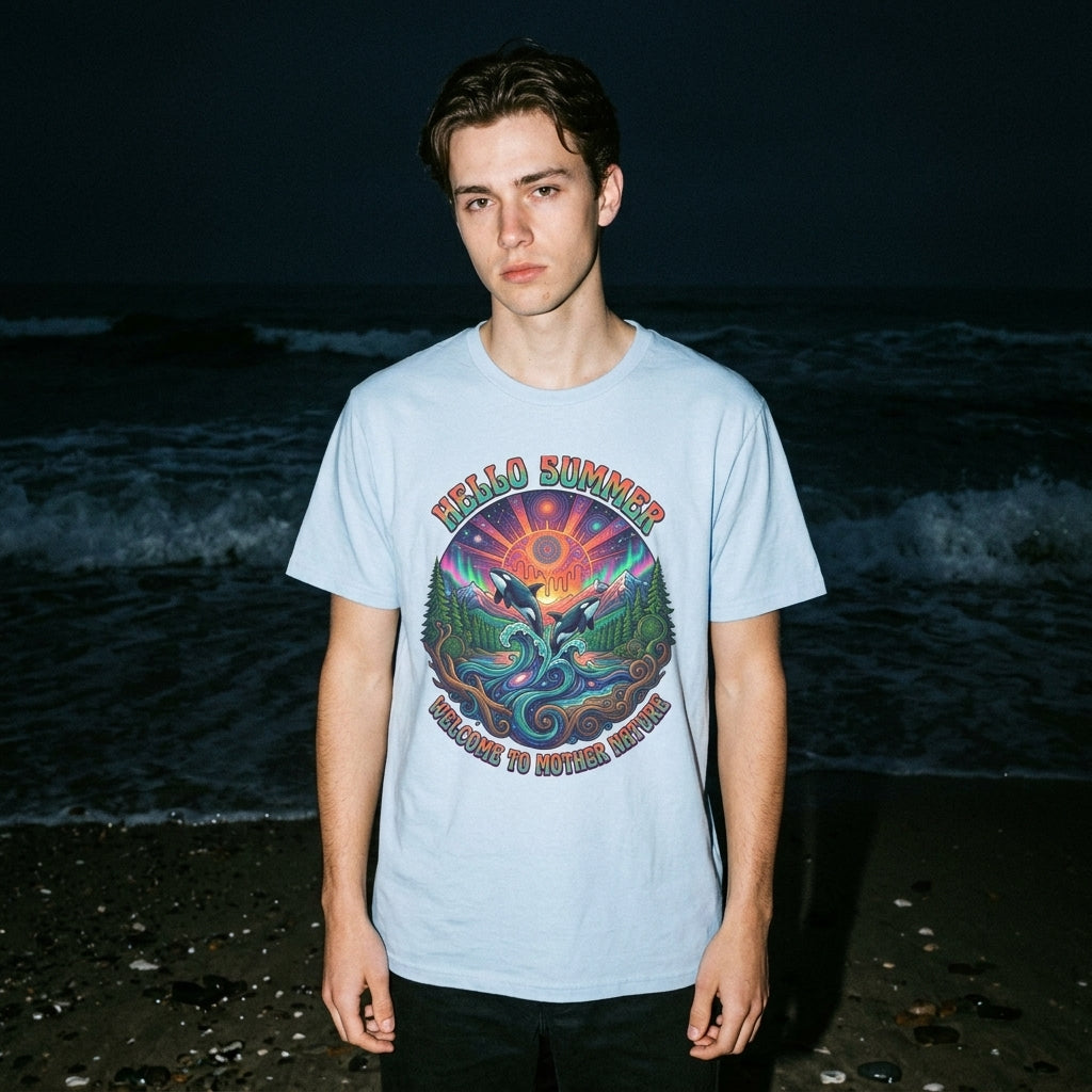 Hello Summer— Retro Orca Conservation T shirt