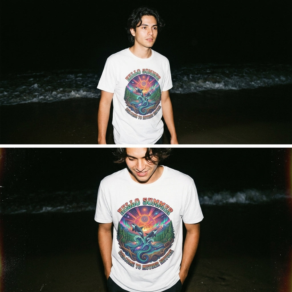 Hello Summer— Retro Orca Conservation T shirt