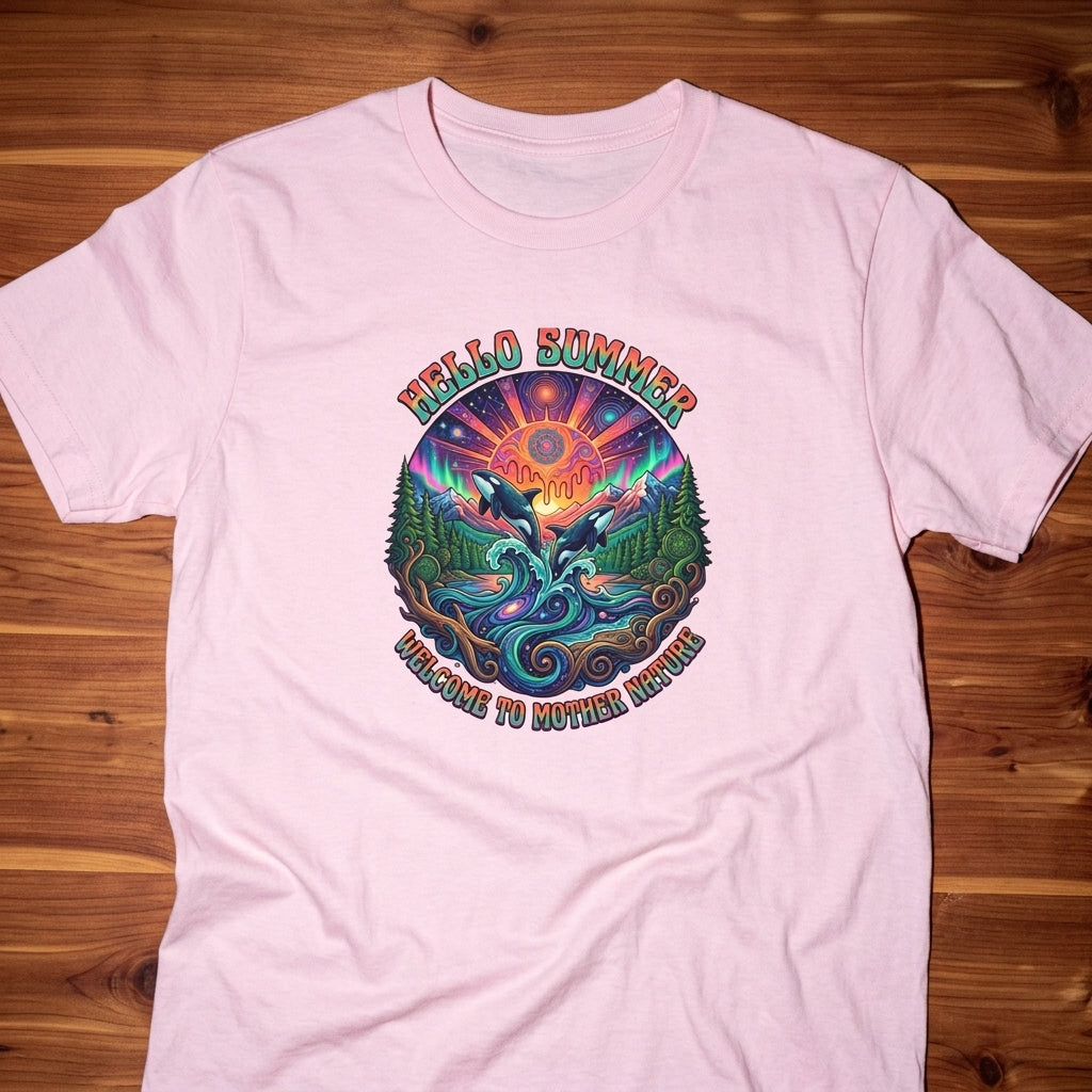 Hello Summer— Retro Orca Conservation T shirt