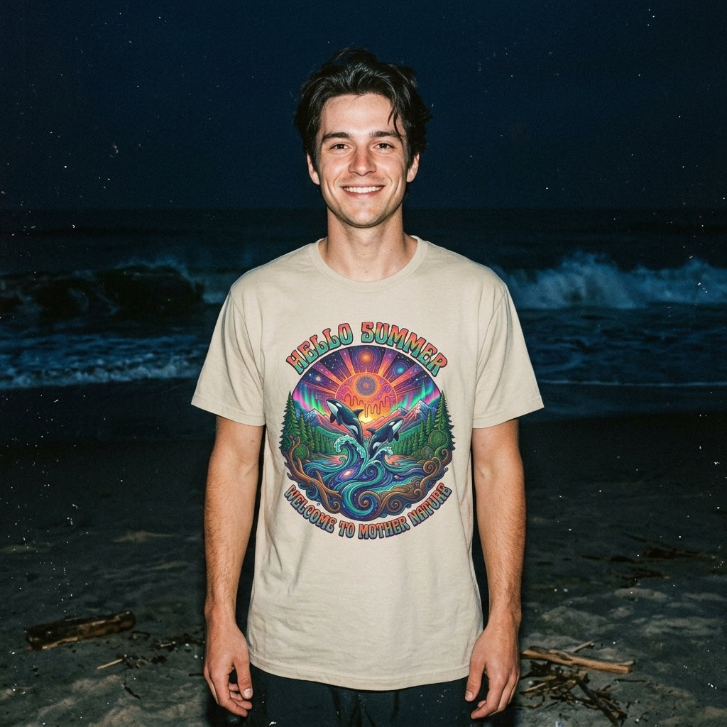Hello Summer— Retro Orca Conservation T shirt