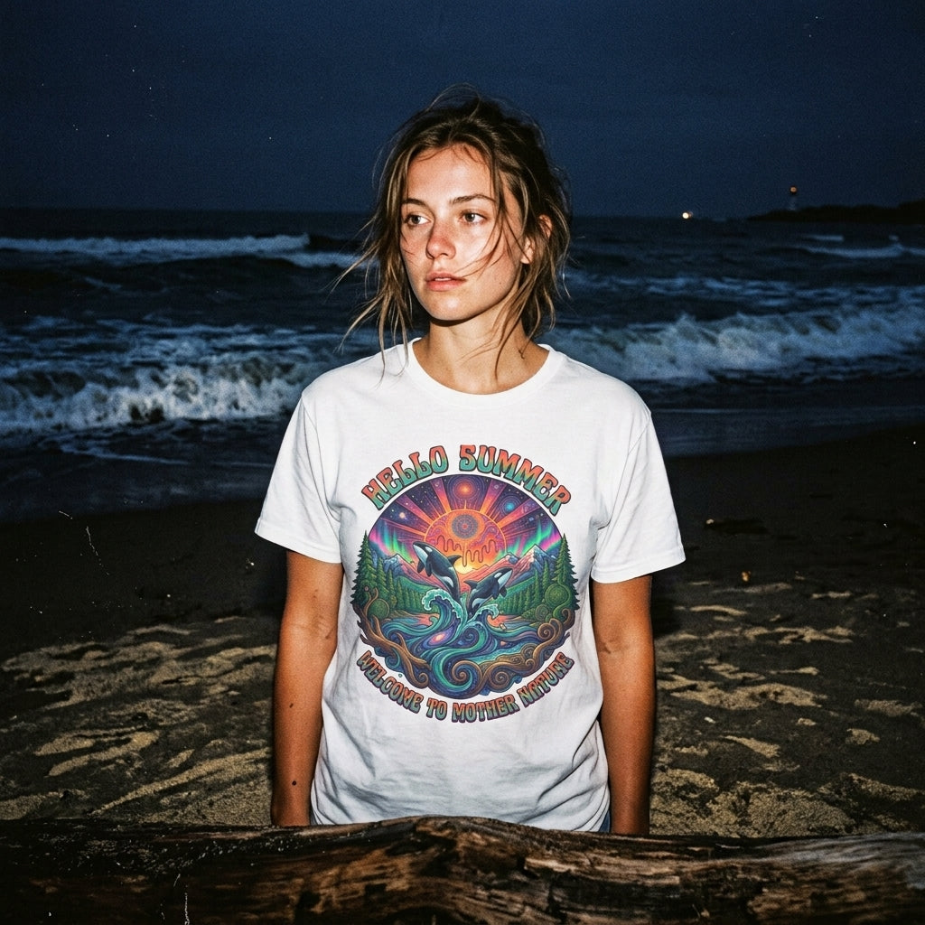 Hello Summer— Retro Orca Conservation T shirt