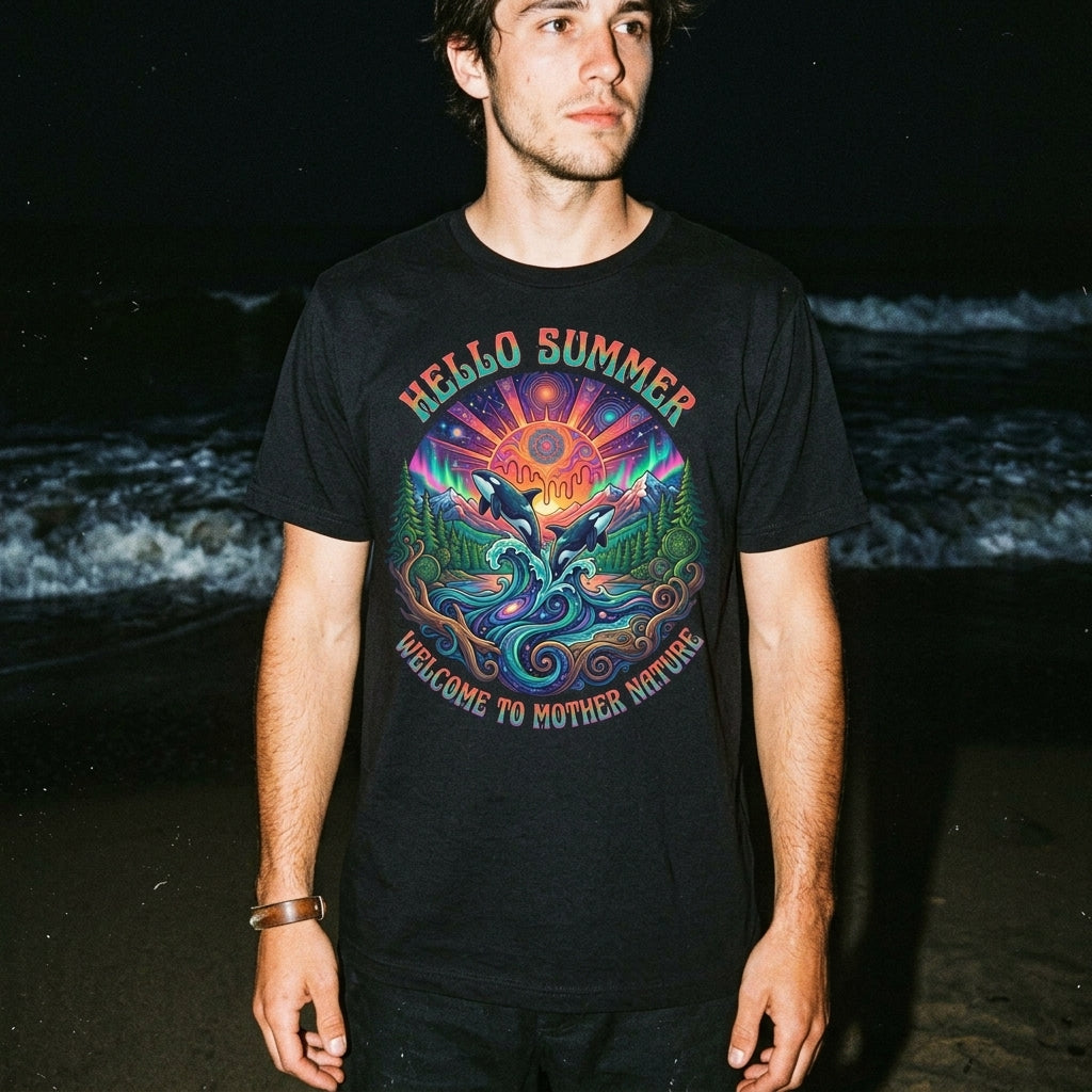 Hello Summer— Retro Orca Conservation T shirt