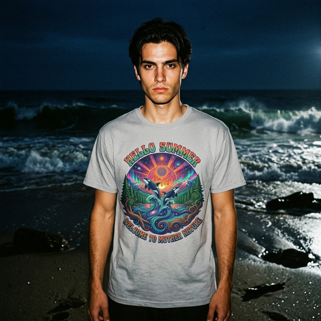 Hello Summer— Retro Orca Conservation T shirt