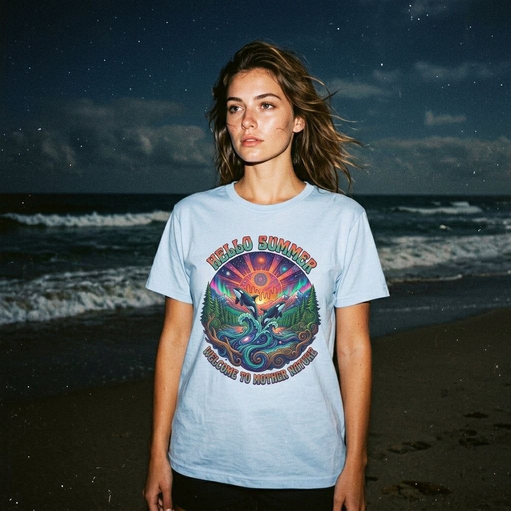 Hello Summer— Retro Orca Conservation T shirt
