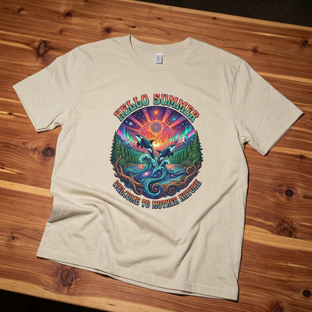 Hello Summer— Retro Orca Conservation T shirt