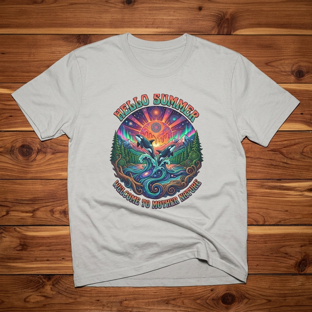 Hello Summer— Retro Orca Conservation T shirt