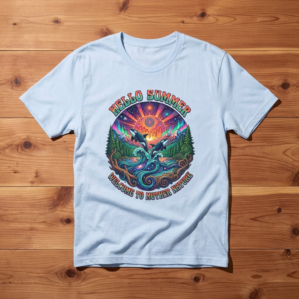Hello Summer— Retro Orca Conservation T shirt