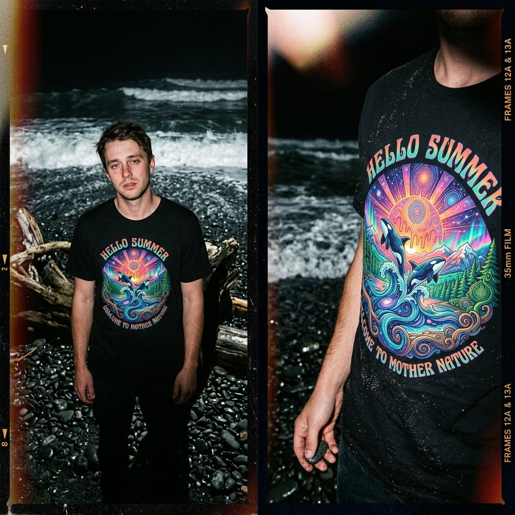 Hello Summer— Retro Orca Conservation T shirt