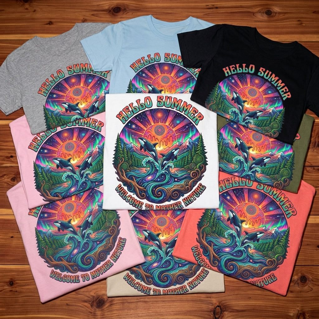 Hello Summer— Retro Orca Conservation T shirt