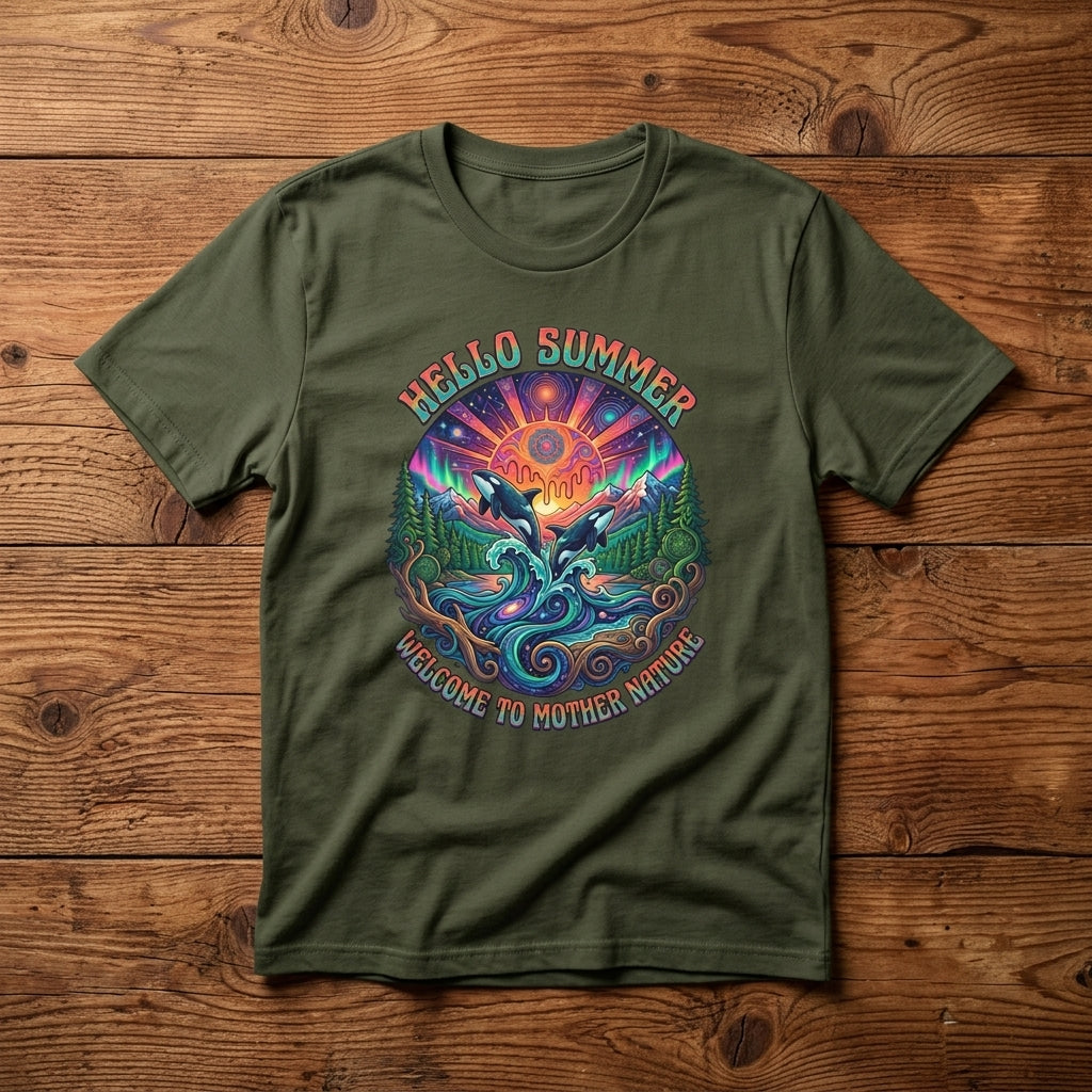 Hello Summer— Retro Orca Conservation T shirt