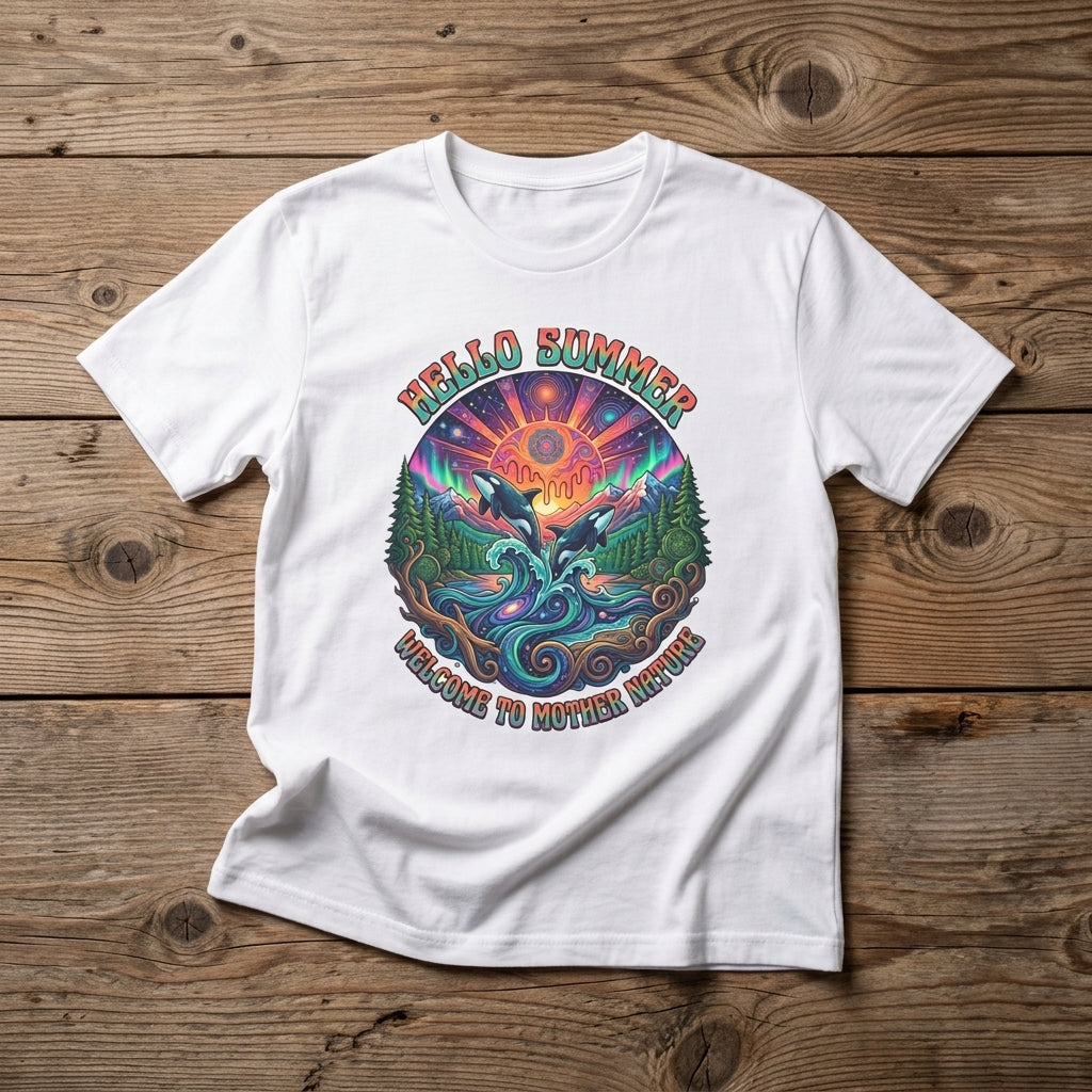 Hello Summer— Retro Orca Conservation T shirt