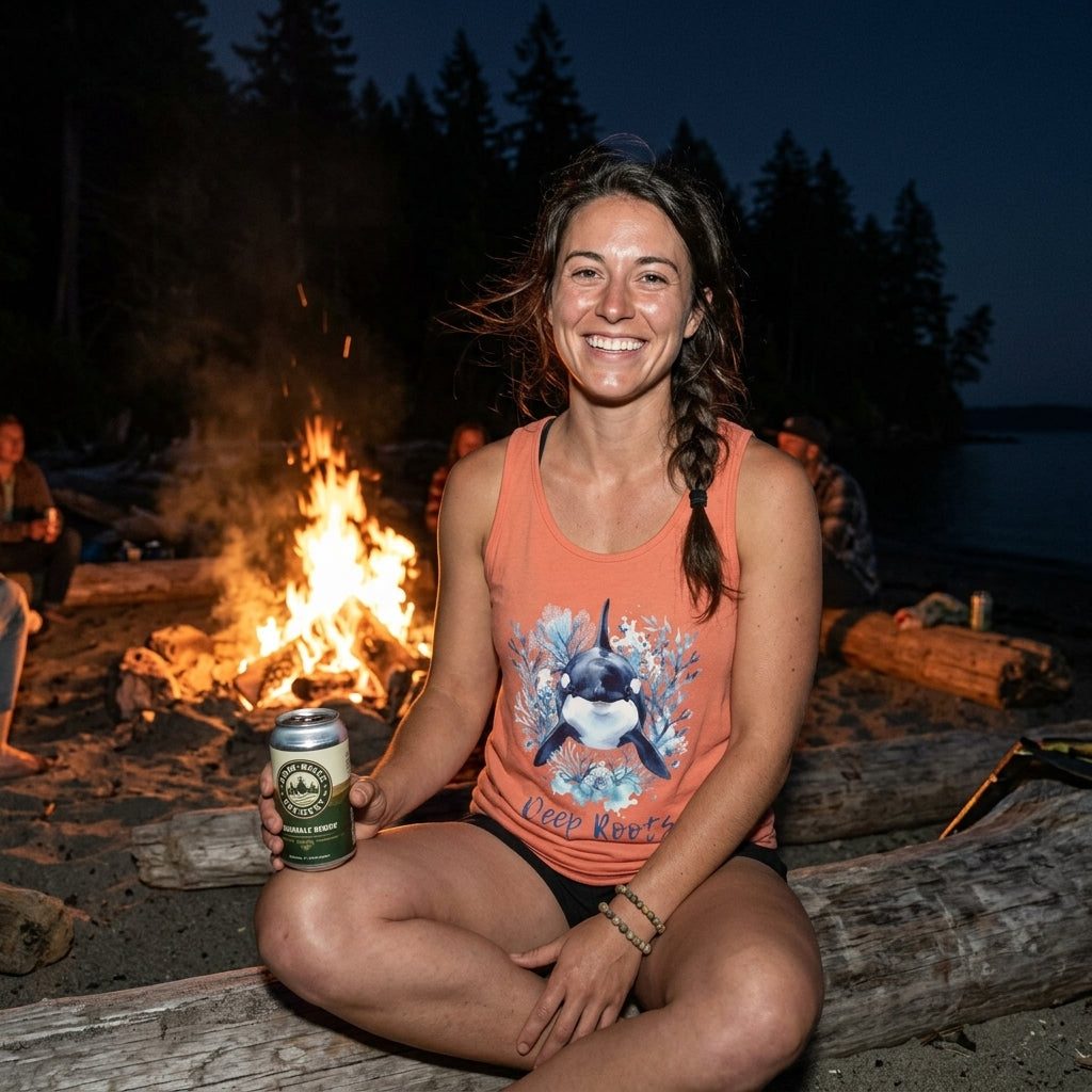Orca 'Deep Roots' Tank Top — Ocean Whale Graphic Tank for Marine Lovers