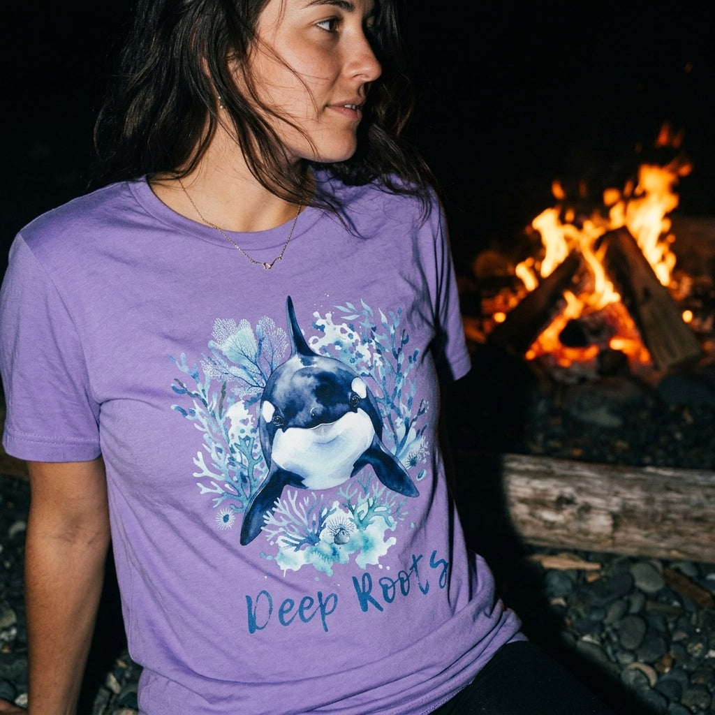 Orca 'Deep Roots' Tank Top — Ocean Whale Graphic Tank for Marine Lovers