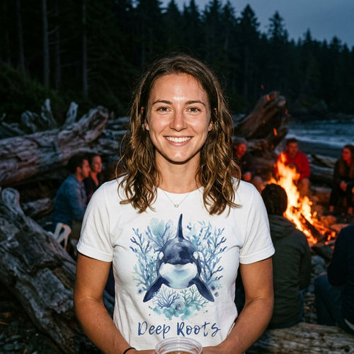 Orca 'Deep Roots' Tank Top — Ocean Whale Graphic Tank for Marine Lovers