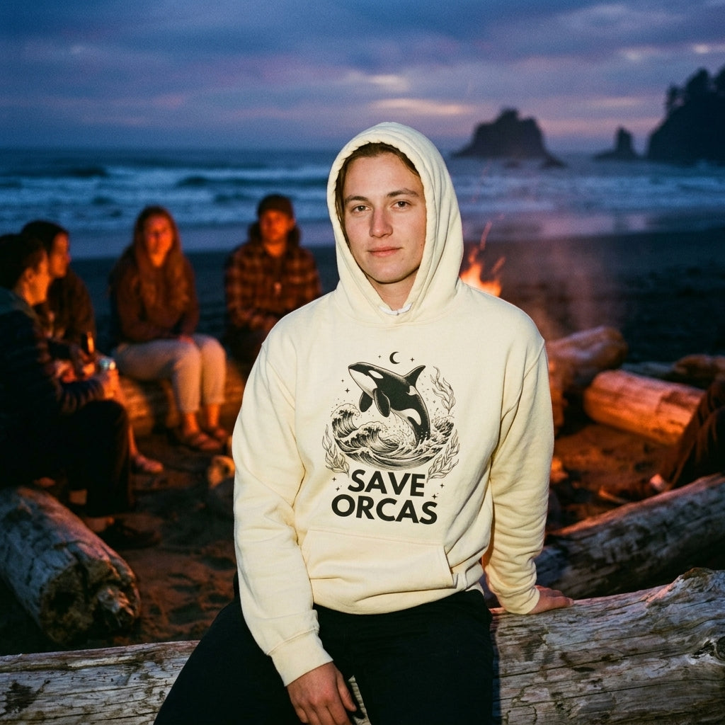 Save Orcas Hoodie — Marine Conservation Orca Rescue Sweatshirt