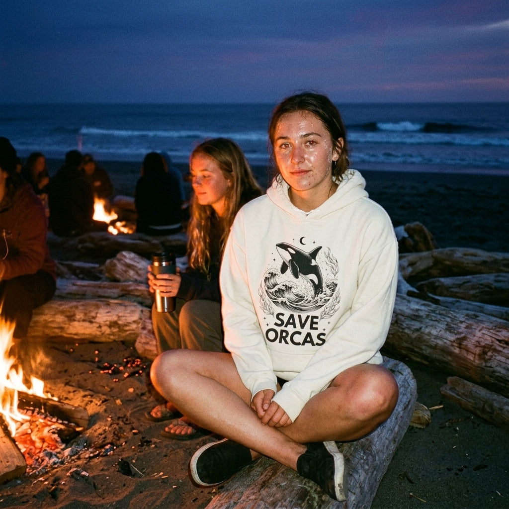 Save Orcas Hoodie — Marine Conservation Orca Rescue Sweatshirt