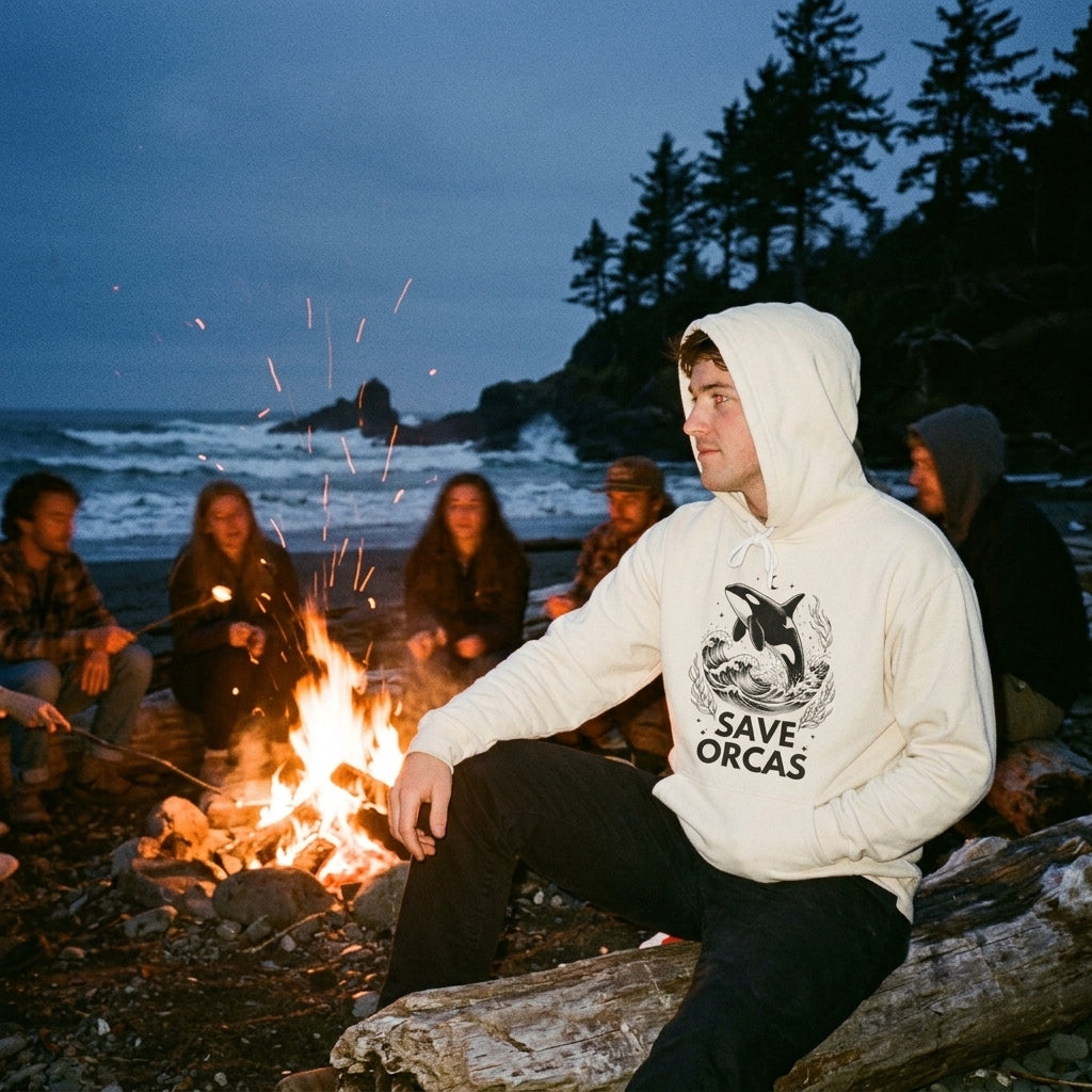 Save Orcas Hoodie — Marine Conservation Orca Rescue Sweatshirt