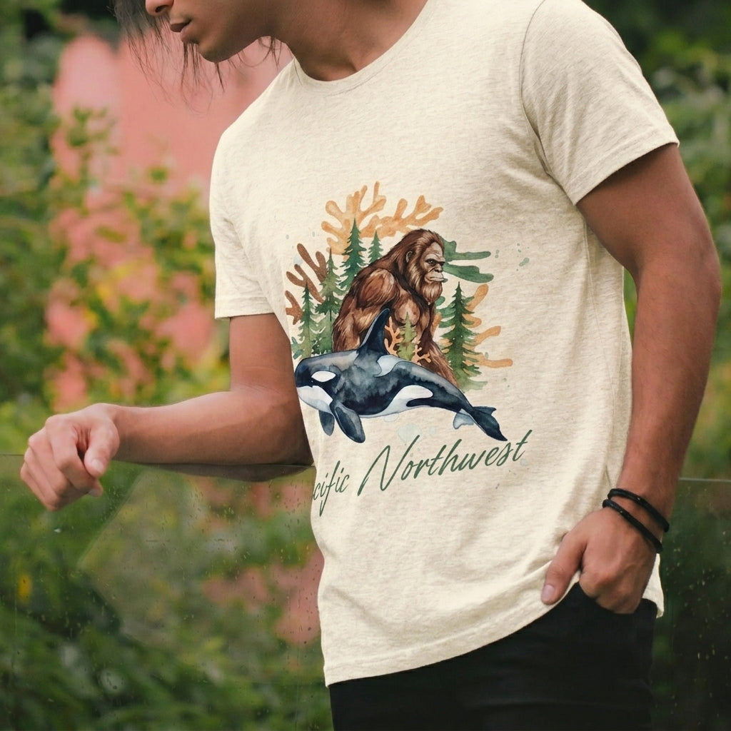 Sasquatch & Orca T-Shirt — Wildlife Conservation Nature Tee