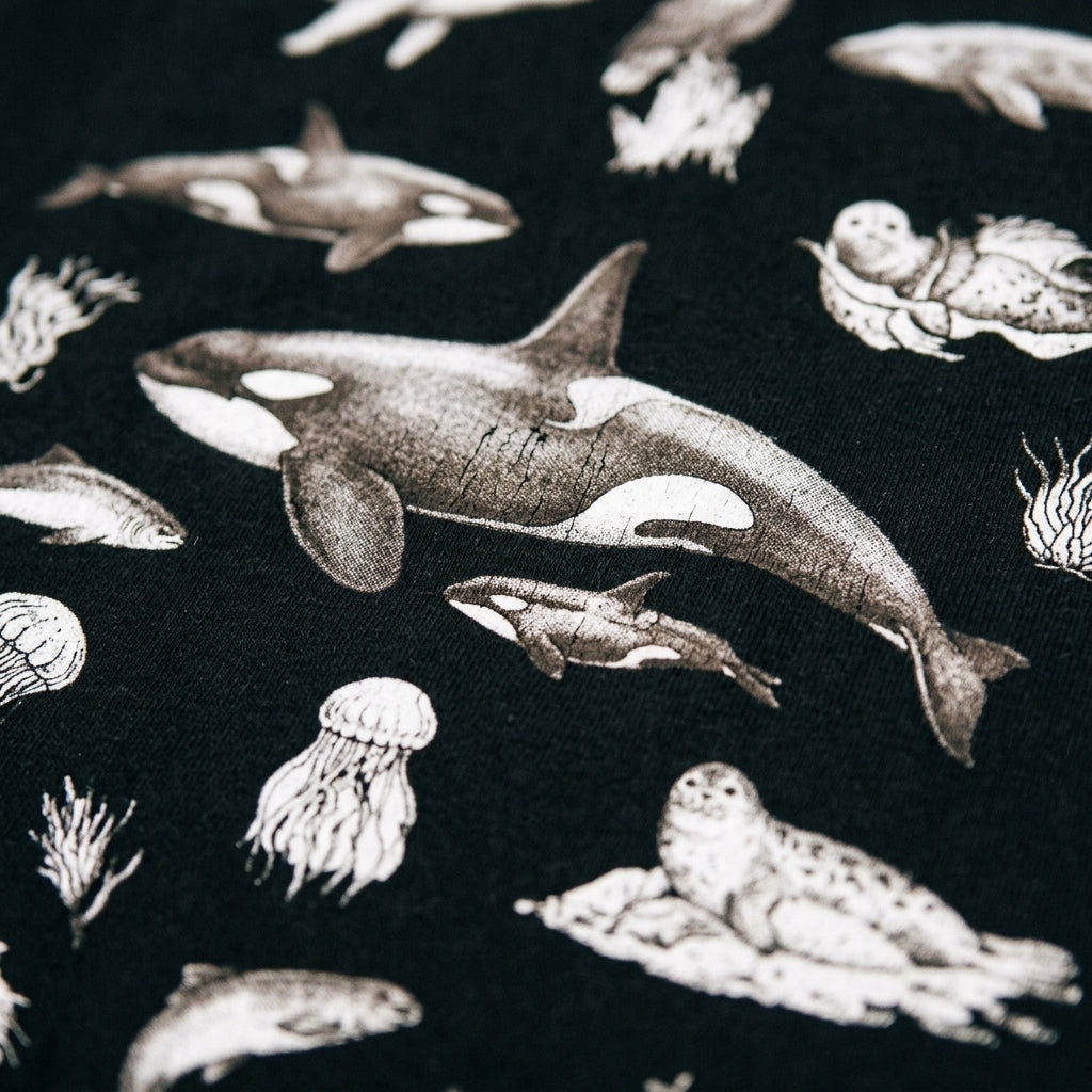 Ocean Wildlife Sketch T-Shirt — Marine Illustration Conservation Tee