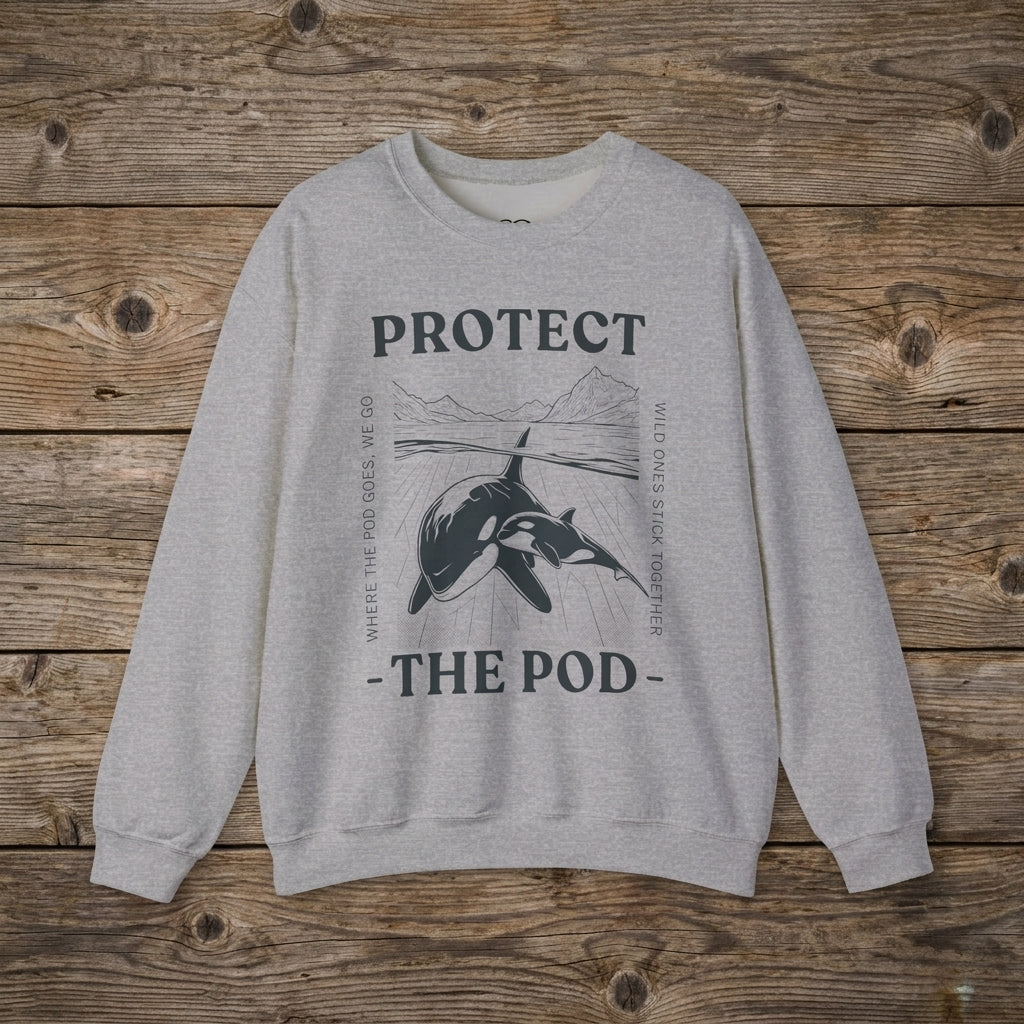 Protect The Pod Sweatshirt — Orca Vintage Nature Conservation Crewneck