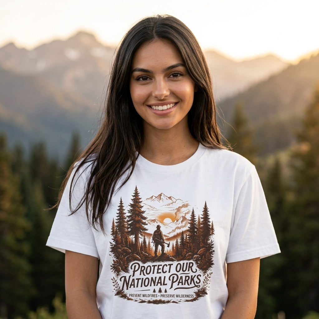 The Protect Our National Parks Firefighter Tee | Wildland Wildlife Conservation T-Shirt
