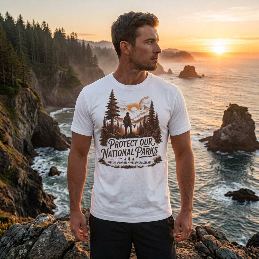 The Protect Our National Parks Firefighter Tee | Wildland Wildlife Conservation T-Shirt