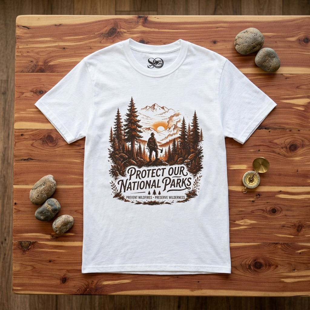The Protect Our National Parks Firefighter Tee | Wildland Wildlife Conservation T-Shirt