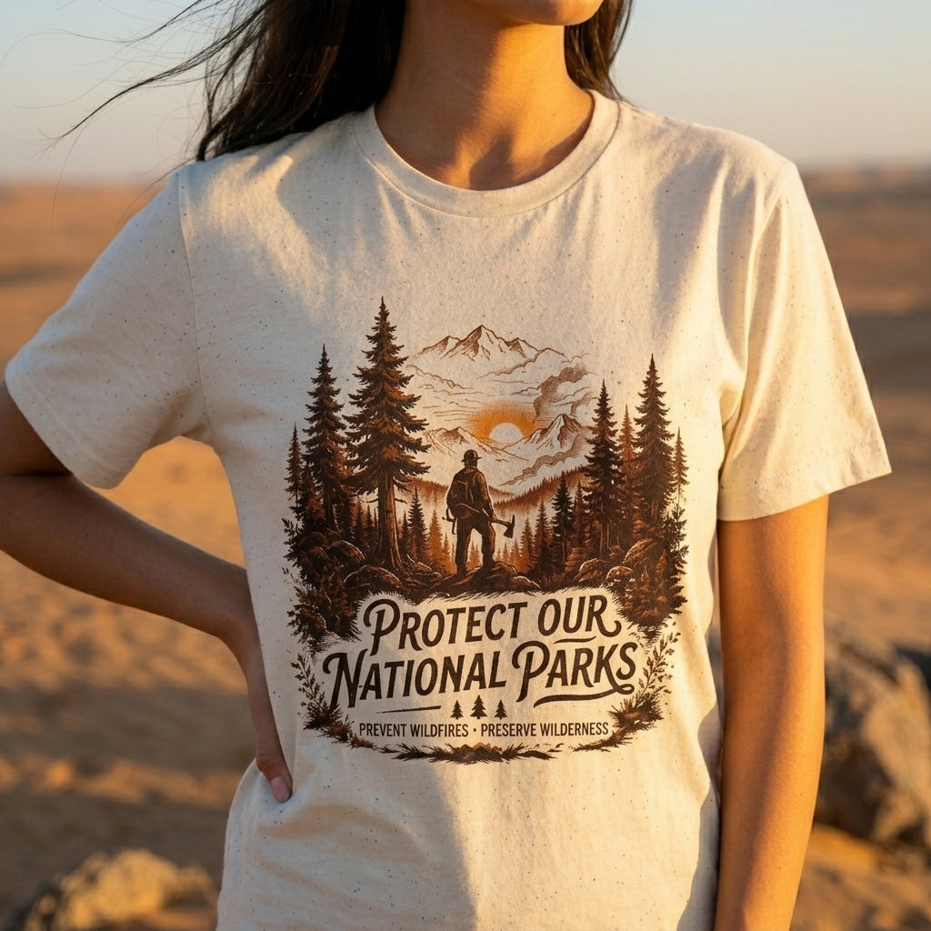 The Protect Our National Parks Firefighter Tee | Wildland Wildlife Conservation T-Shirt