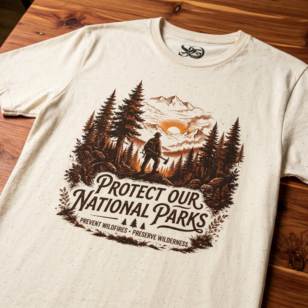 The Protect Our National Parks Firefighter Tee | Wildland Wildlife Conservation T-Shirt