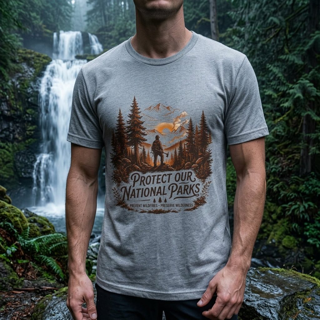 The Protect Our National Parks Firefighter Tee | Wildland Wildlife Conservation T-Shirt