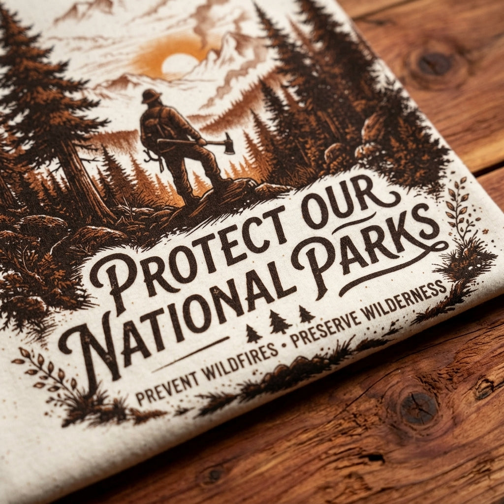 The Protect Our National Parks Firefighter Tee | Wildland Wildlife Conservation T-Shirt