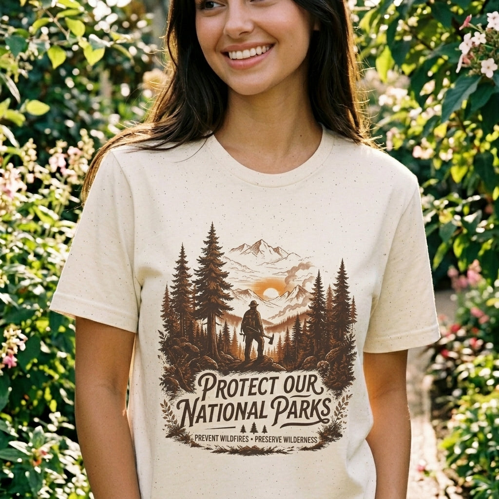 The Protect Our National Parks Firefighter Tee | Wildland Wildlife Conservation T-Shirt