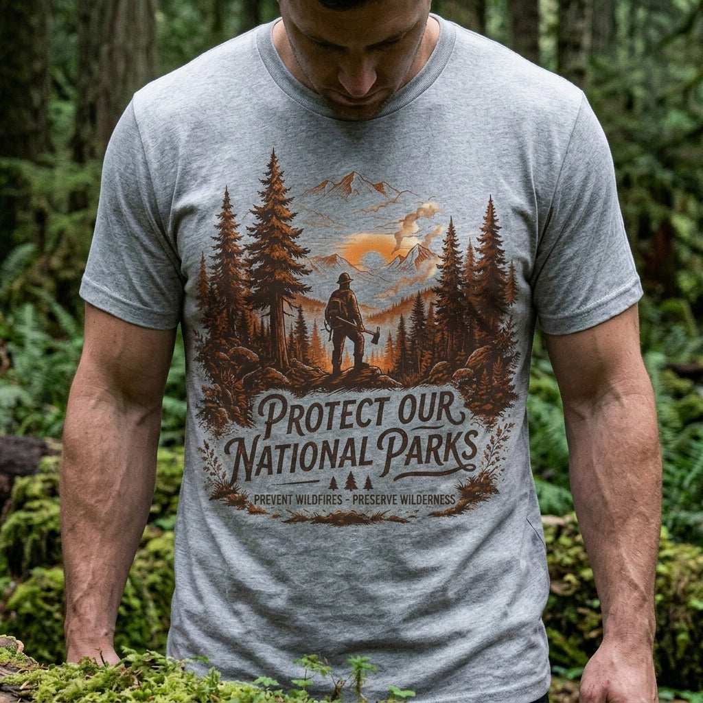 The Protect Our National Parks Firefighter Tee | Wildland Wildlife Conservation T-Shirt