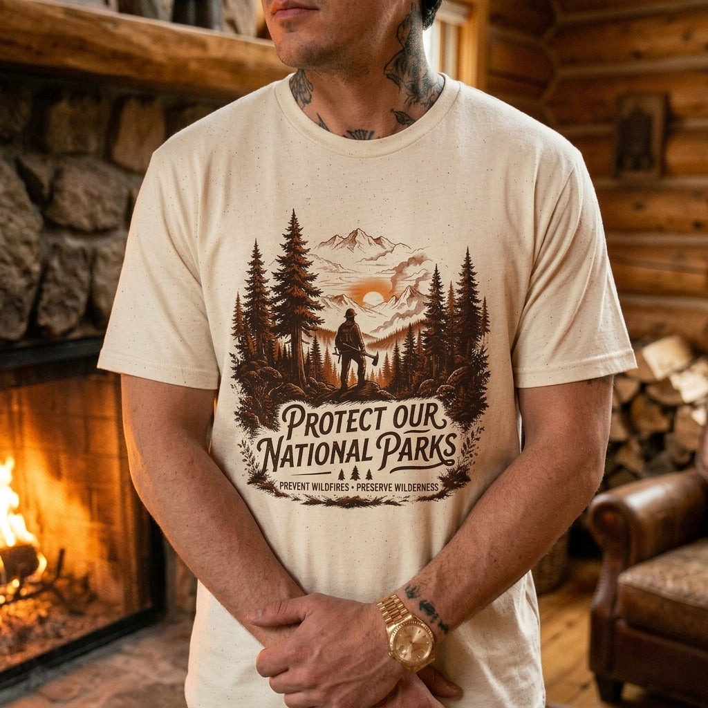 The Protect Our National Parks Firefighter Tee | Wildland Wildlife Conservation T-Shirt
