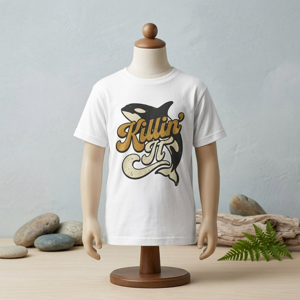 Kids Tee — 'Killin' It' Orca Whale Conservation T Shirt