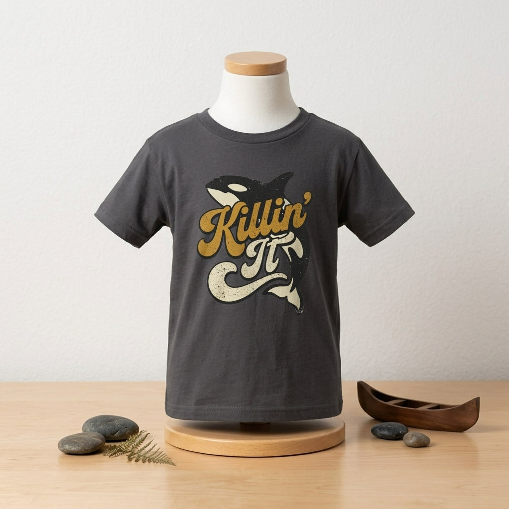 Kids Tee — 'Killin' It' Orca Whale Conservation T Shirt