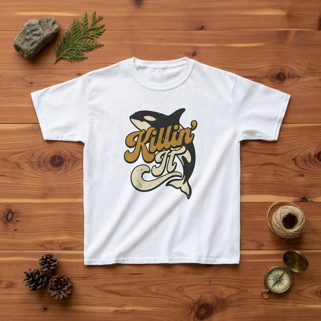 Kids Tee — 'Killin' It' Orca Whale Conservation T Shirt