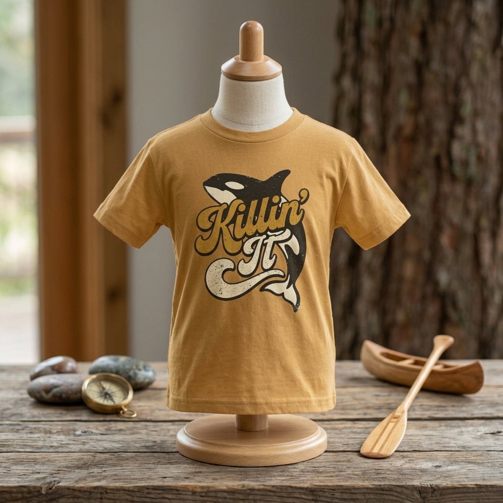Kids Tee — 'Killin' It' Orca Whale Conservation T Shirt