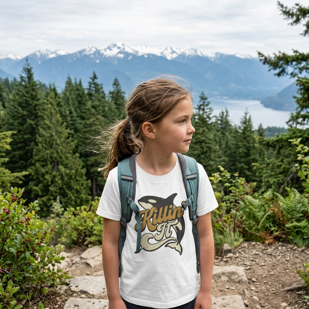 Kids Tee — 'Killin' It' Orca Whale Conservation T Shirt