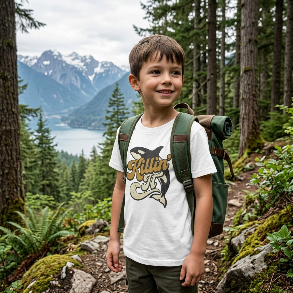 Kids Tee — 'Killin' It' Orca Whale Conservation T Shirt