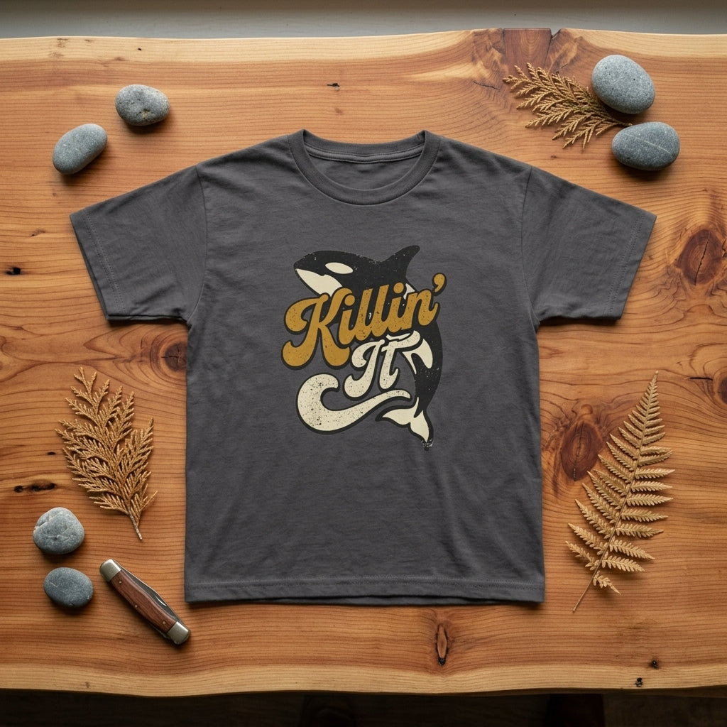 Kids Tee — 'Killin' It' Orca Whale Conservation T Shirt