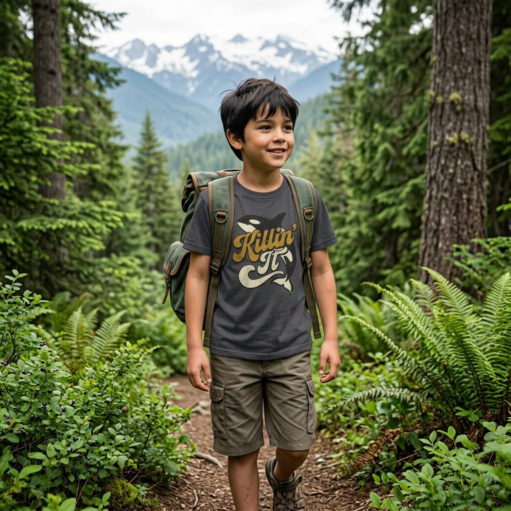 Kids Tee — 'Killin' It' Orca Whale Conservation T Shirt