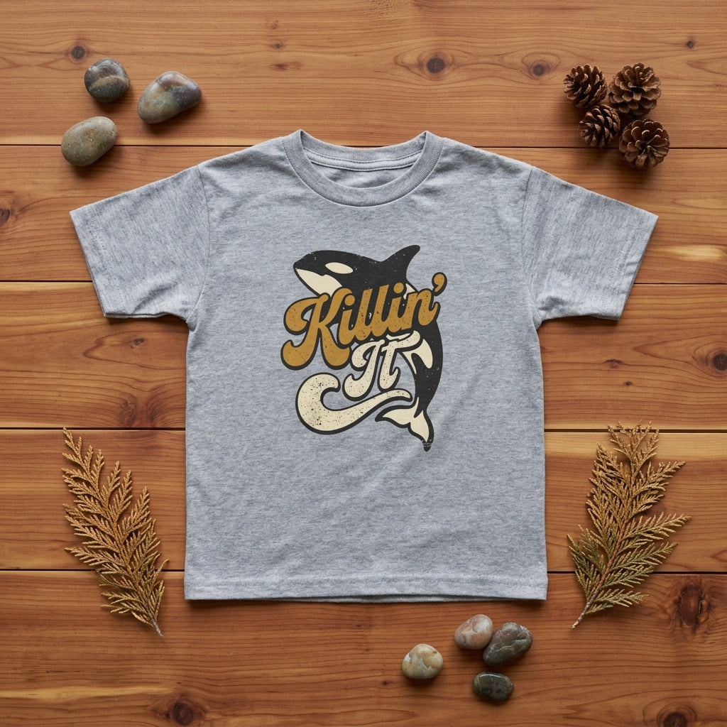 Kids Tee — 'Killin' It' Orca Whale Conservation T Shirt