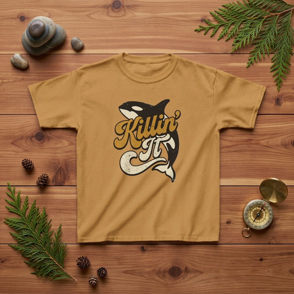Kids Tee — 'Killin' It' Orca Whale Conservation T Shirt