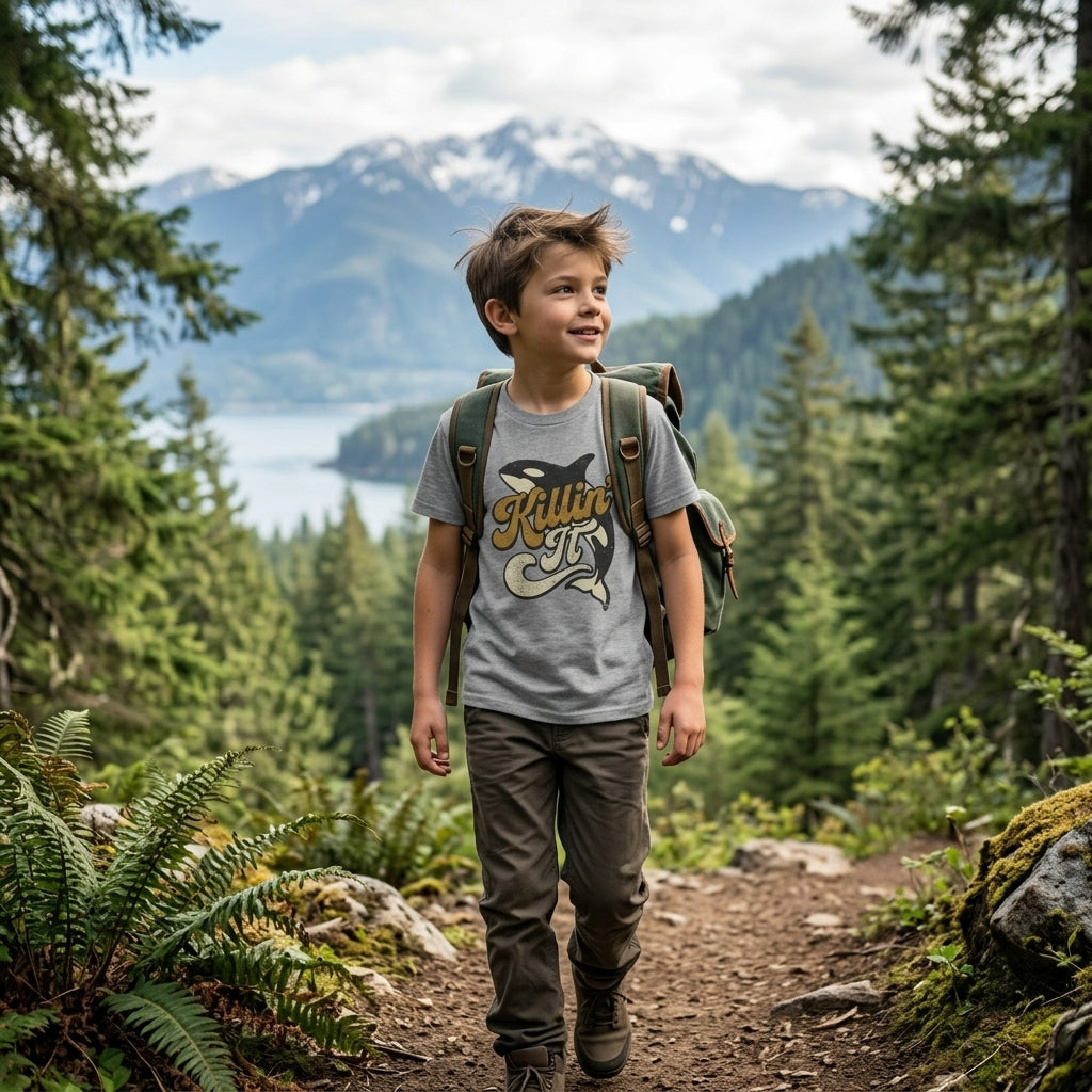 Kids Tee — 'Killin' It' Orca Whale Conservation T Shirt